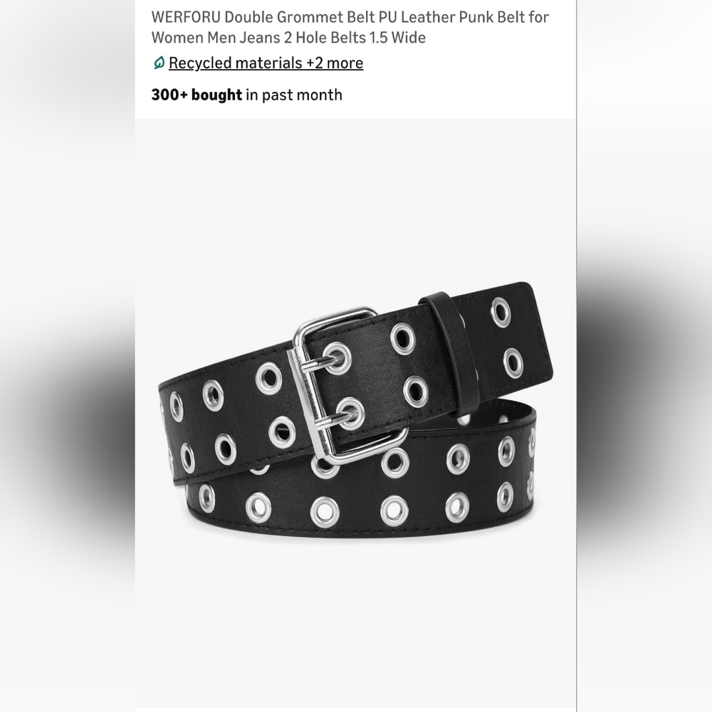 Black Double Grommet Belt